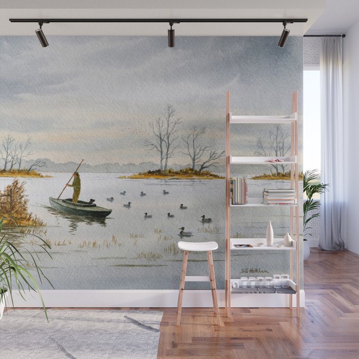 Duck Hunting The Island Duck Blind Wall Mural by Bill Holkham Society6