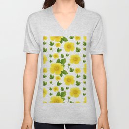 Yellow Buttercups V Neck T Shirt