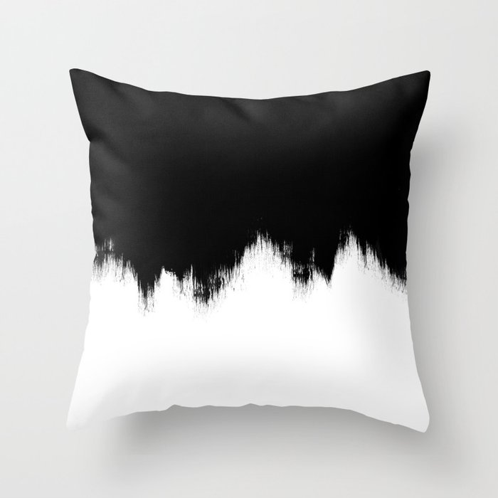 Black And White Abstract Art Throw Pillow