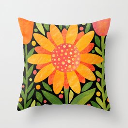 Textured Sunflower Throw Pillow