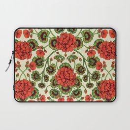 Red Geraniums -  Vintage-Inspired Floral Pattern For Spring Laptop Sleeve