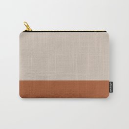 Minimalist Solid Color Block 1 in Putty and Clay Carry-All Pouch