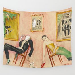 Family Idyll; Love and Marriage and Other Common Disasters portrait painting by Nils Dardel Wall Tapestry