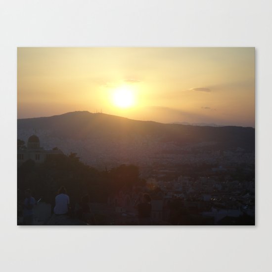 Sunset in Athens - Greece Canvas Print