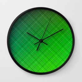 Trendy Plaid Green Texture Collection Wall Clock