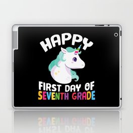 Happy First Day Of Seventh Grade Unicorn Laptop Skin