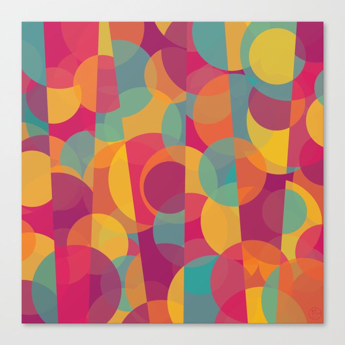 Abstract Circle Pattern - Colorful Dream Canvas Print