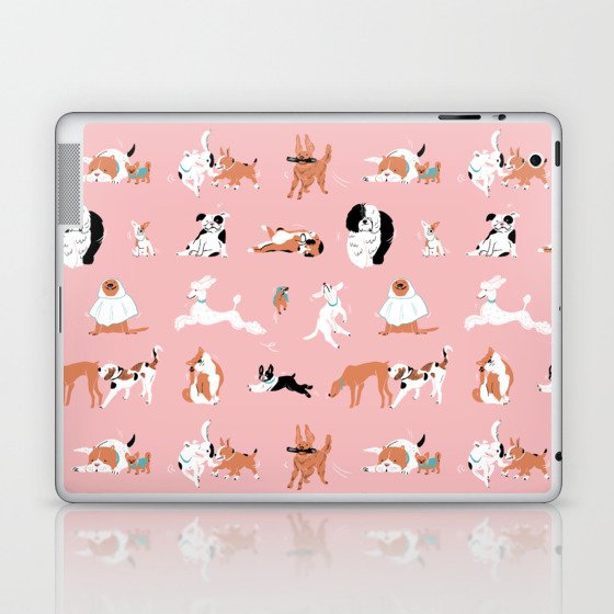 Dogs, Dogs, Dogs Pink Laptop & iPad Skin