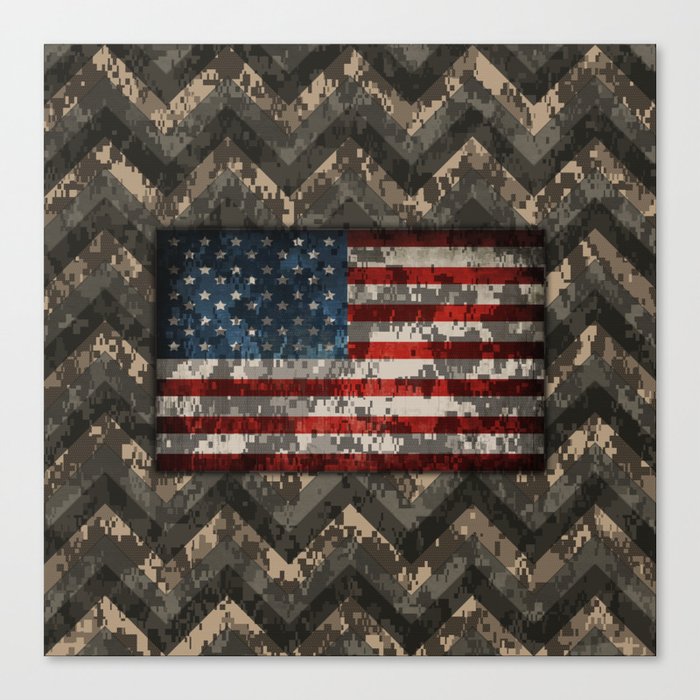 Digital Camo Patriotic Chevrons American Flag Canvas Print By Skylinesquirrel Society6