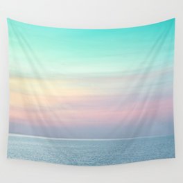 Pastel retro Malibu VII calm ocean & sky Wall Tapestry