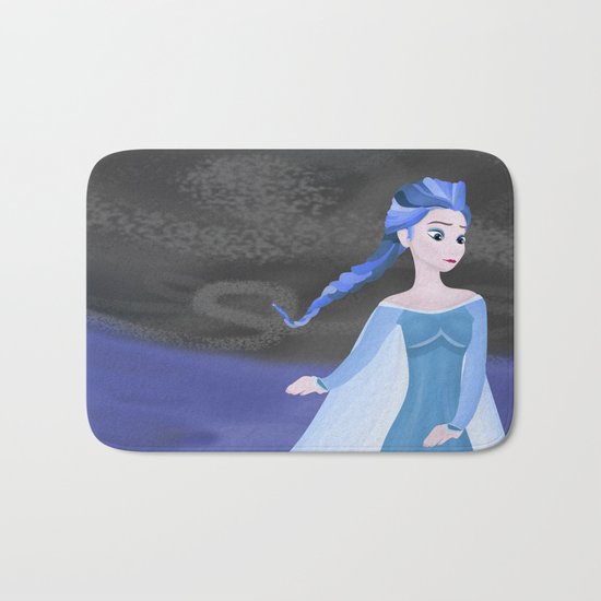 Blue hair Bath Mat