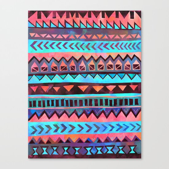 PATTERN {Tribal Stripe- Aqua} Canvas Print