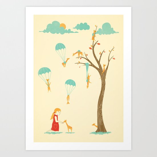 Invasion of the Tiny Giraffes Art Print