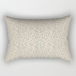 Calming Blue Abstract Crescent Shape Pattern on Beige - 2020 Color of the Year Chinese Porcelain Rectangular Pillow