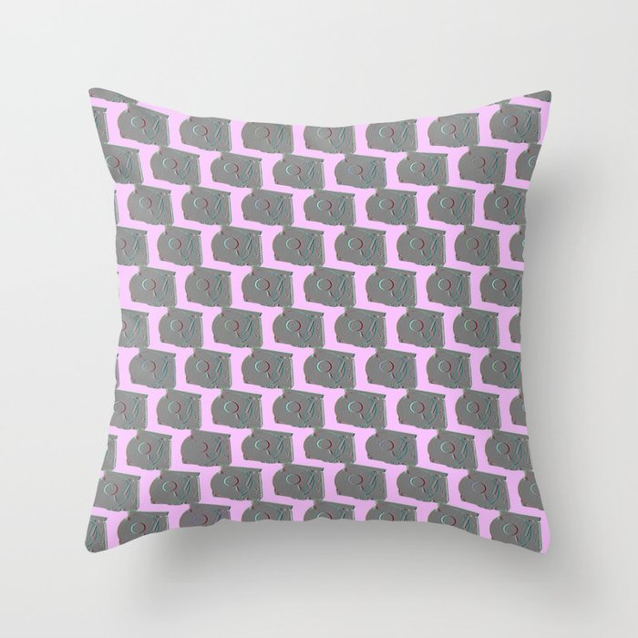 Psychedelic Record Player with Lavender backdrop Throw Pillow