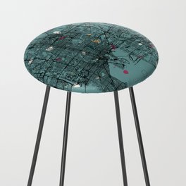 TAMPA - us city map in terrazzo style Counter Stool