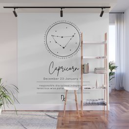 Capricorn Zodiac | Black & White Wall Mural