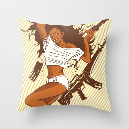 Guns N' Honey : Happiness Throw Pillow