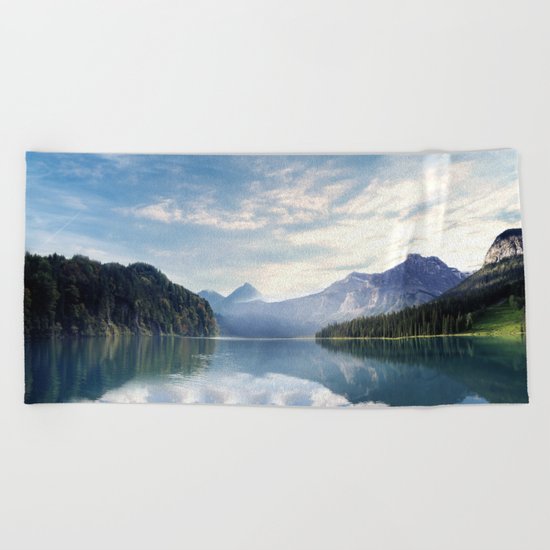 Wanderlust - Mountains, Lake, Forest Beach Towel