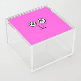 type face: Dizzy Emoji Pink Acrylic Box