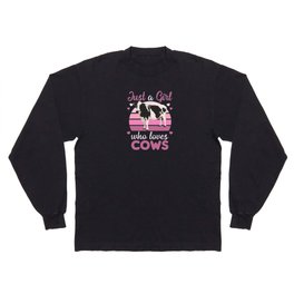 Just A Girl Who Loves Cows Cute Cow For Girls Long Sleeve T-shirt
