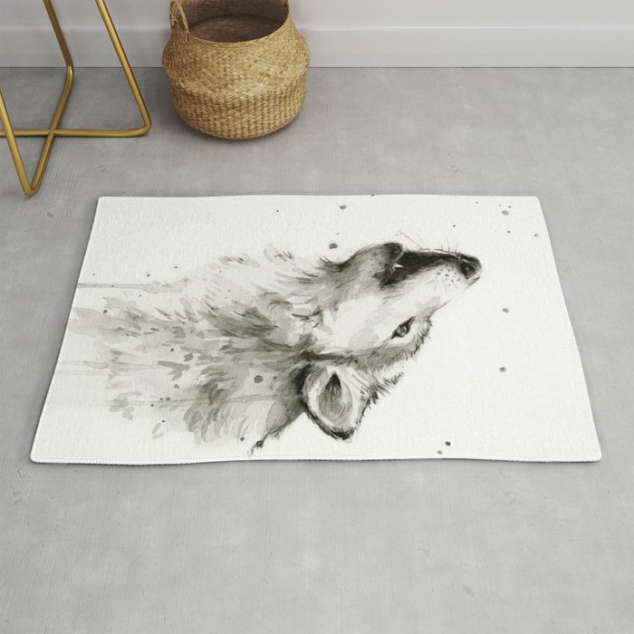 Wolf Howling Rug