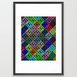 Cracked Multicolor Pattern Framed Art Print