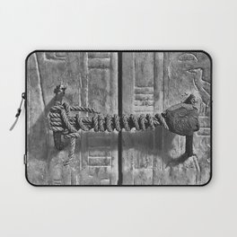 The unbroken seal on Tutankhamun’s tomb, Egyptian pyramids, Giza, King Tut burial chamber black and white photograph - photography - photographs Laptop Sleeve