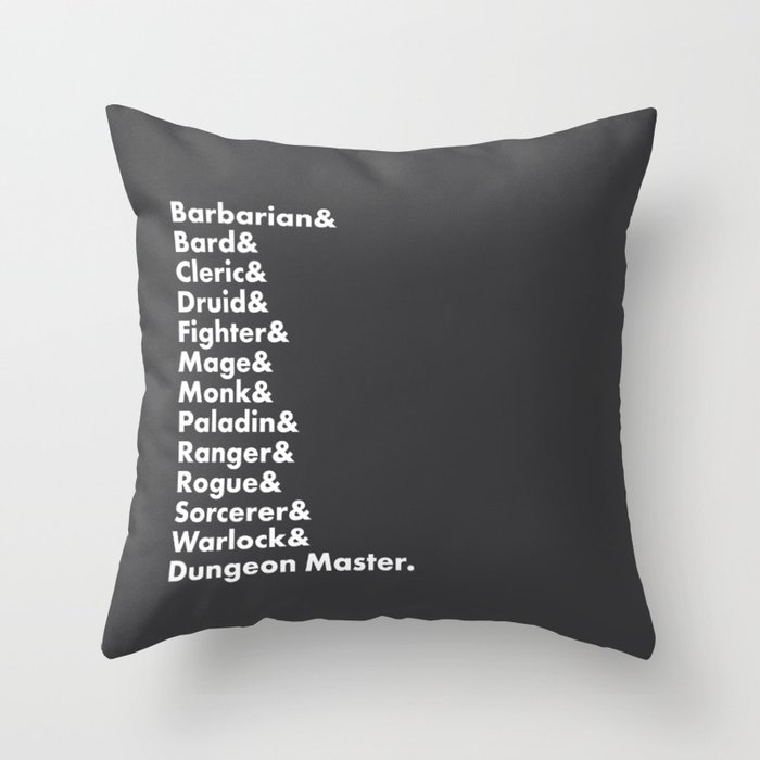 Dungeons and Dragons - Classes Throw Pillow