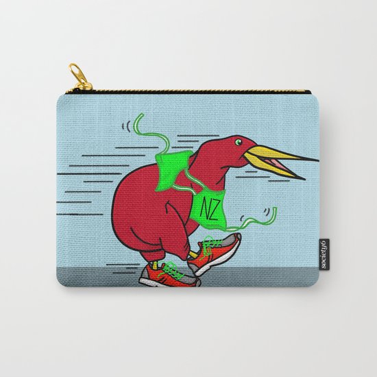 Kiwi Wearing Running Shoes Carry-All Pouch