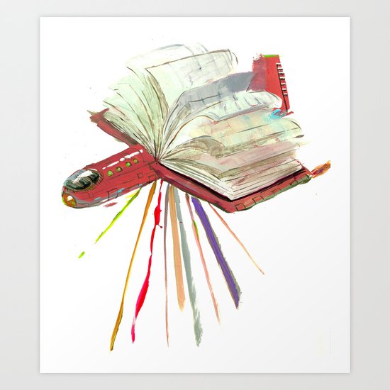 Bookplane Art Print