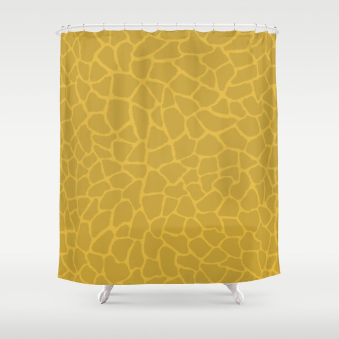 Mosaic Abstract Art Gold Shower Curtain