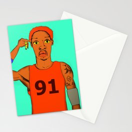 The basketball player 91 the worm legend red Stationery Card