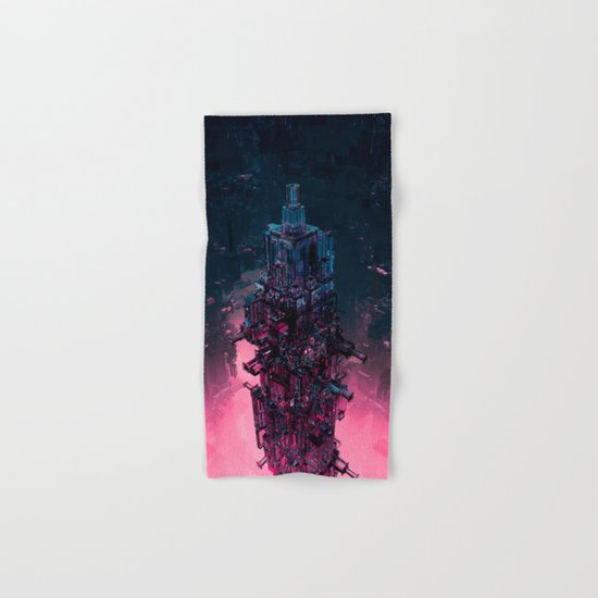 The Technocore / 3D render of futuristic structure Hand & Bath Towel