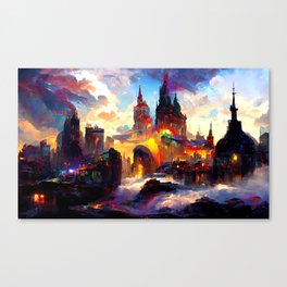 City from a colorful Universe Canvas Print
