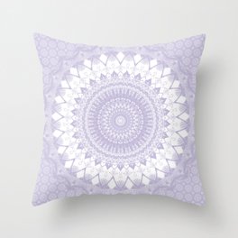 Boho Pastel Purple Mandala Throw Pillow