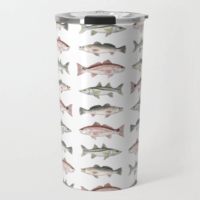 Pattern: Inshore Slam ~ Redfish, Snook, Trout by Amber Marine ~ (Copyright 2013) Travel Mug