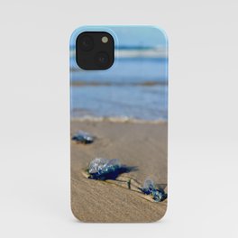 Blue jellyfish on Australian beach ocean view iPhone Case