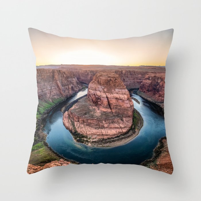 The Bend - Horseshoe Bend During Southwestern Sunset Throw Pillow