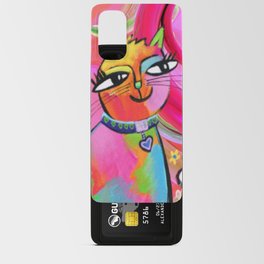 Pretty Cat with Pink Swirls Android Card Case