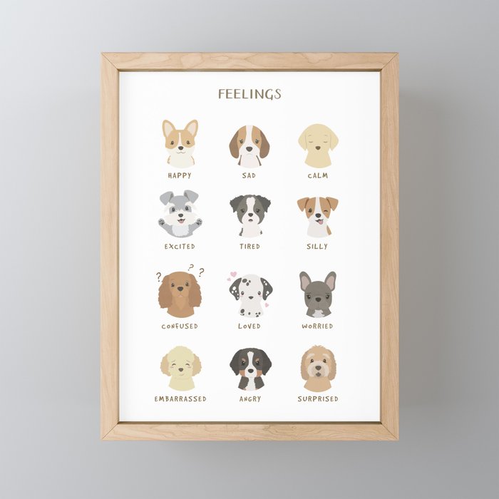 Feelings Chart Framed Mini Art Print