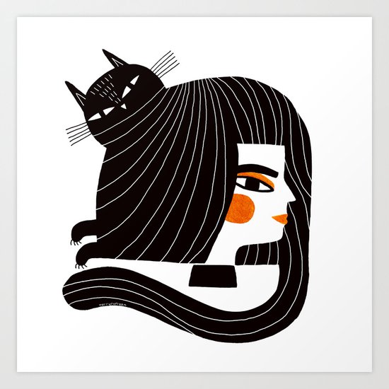 CAT HAIR Art Print