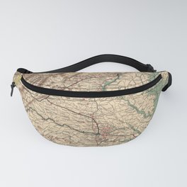 Vintage Virginia Civil War Battlefields Map, 1895 Fanny Pack