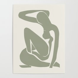 Sage Green Matisse Art, Matisse Abstract Art Decor Poster
