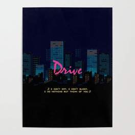 Drive Movie Pixel Night Poster