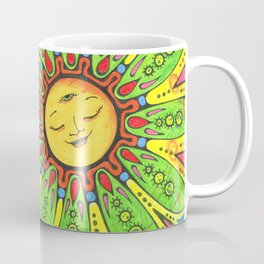 Awareness Coffee Mug | Popsurrealism, Mandala, Floral, Fantasy, Mystic, Vibrant, Flower, Abstract, Lineart, Dreamlike 