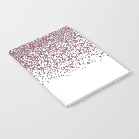 Sparkling rose quartz glitter confetti- Luxury design Notebook