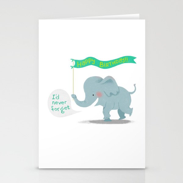 Baby Elephant Birthday Stationery Cards By Joystewy Society6