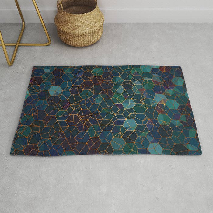 Organic Chemistry - Blue and Copper Rug