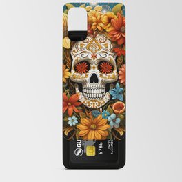 Sugar skull with flowers #7 Android Card Case